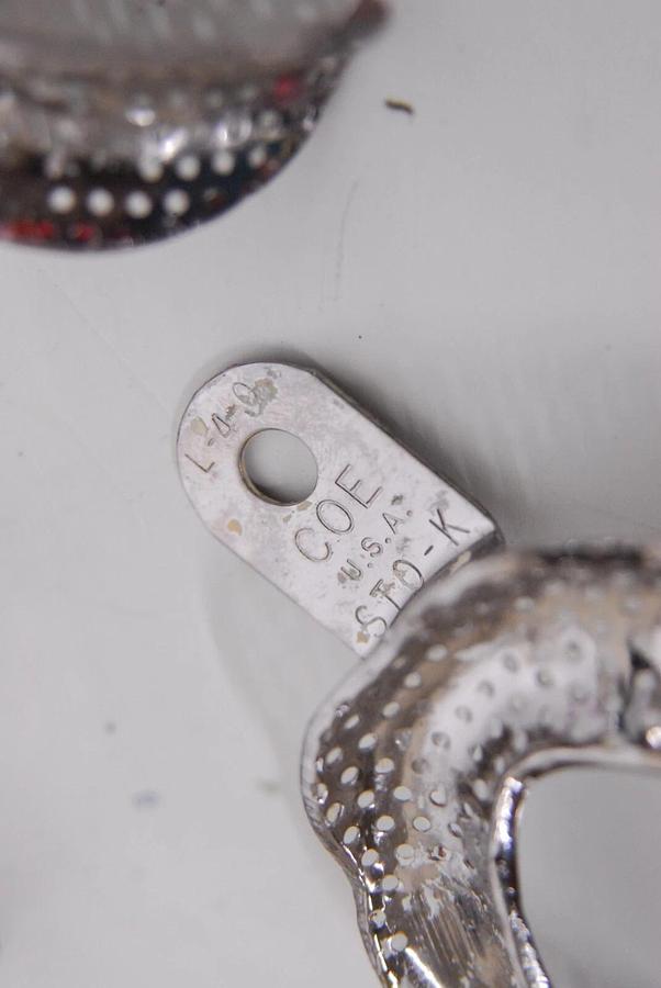 Used CG COE L-4-O Metal Impression Tray Individual Ovoid Lowers (Large) - Lot of 41