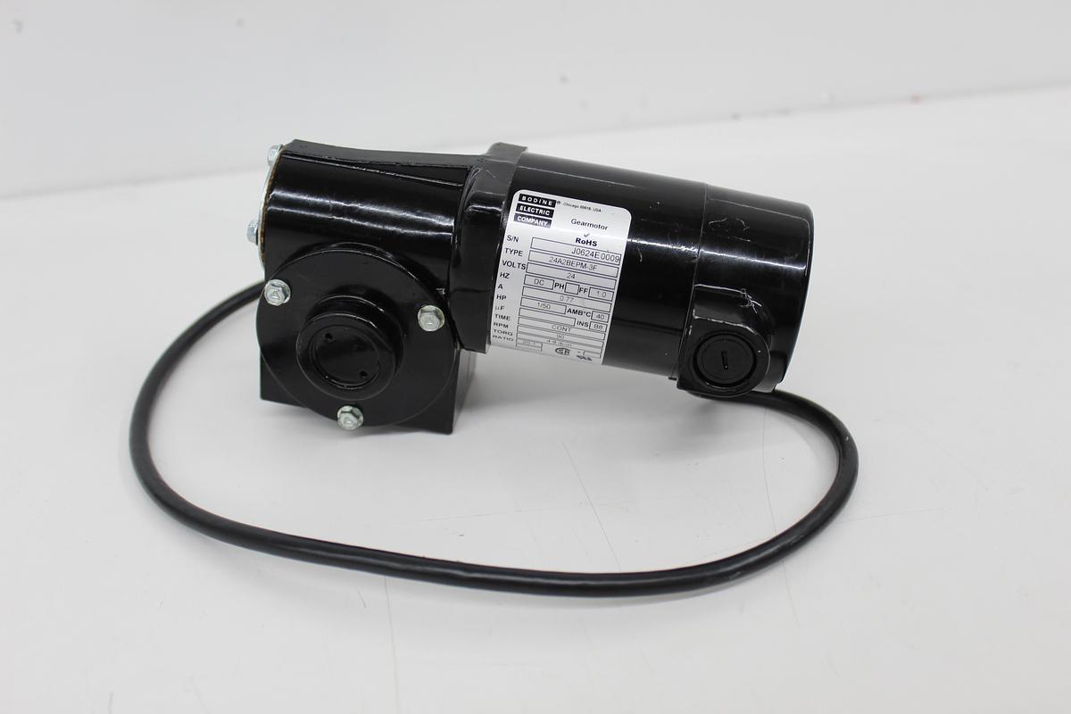 Used Bodine Electric Company 24A0BEPM-3F DC Gear Motor 24VDC 1/50HP