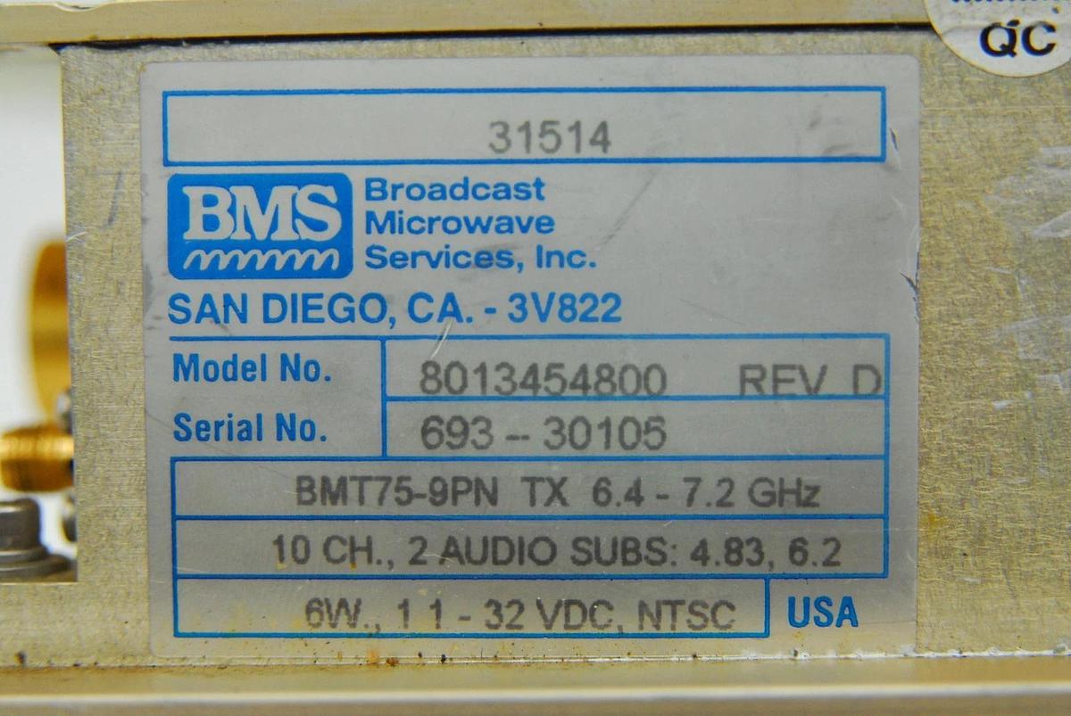 Used BMS 8013454800 BMT75-9PN TX 6.4-7.2 GHz Transmitter