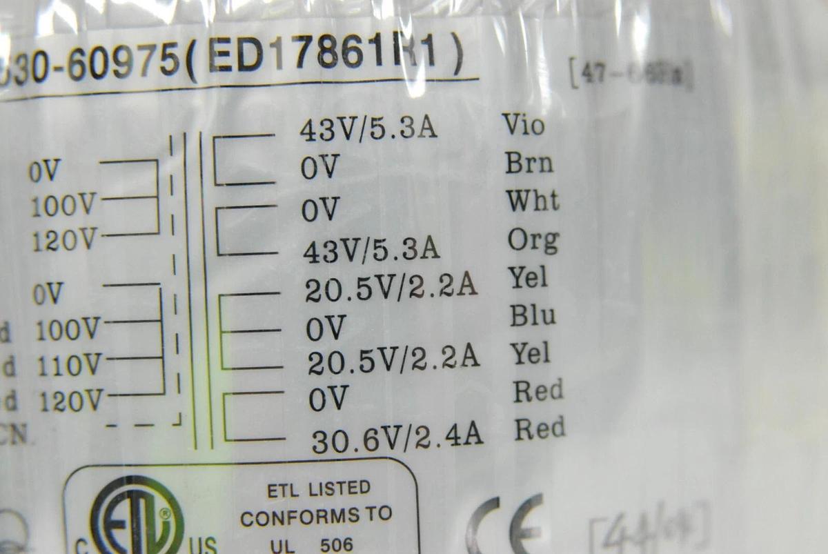 Used Agilent G1530-60975 ED17861R1 Toroidal Power Transformer (6890N G1540N GC)