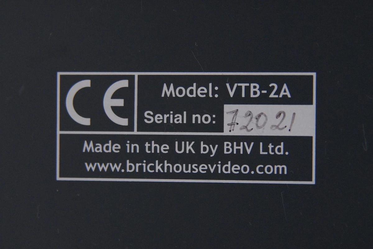 Used Brick House Video VTB-2A Composite Switcher w/ Power Adapter - TESTED