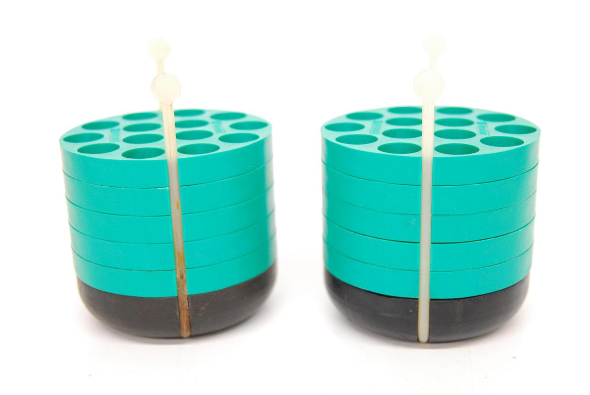 Used Beckman 349950 Centrifuge Bucket Inserts 14x15ML 14 Wells - Lot of 2