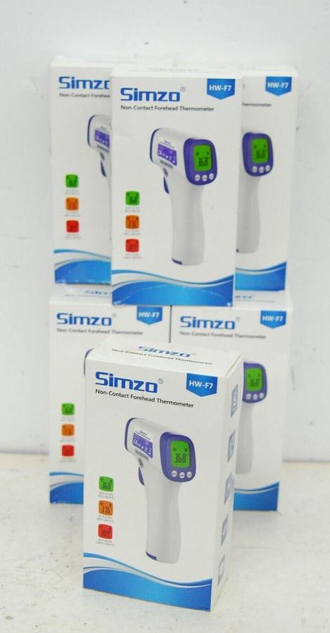 Used Simzo HW-F7 Non-Contact Forehead Thermometer San Jamar THDG986 - 3 Color Display
