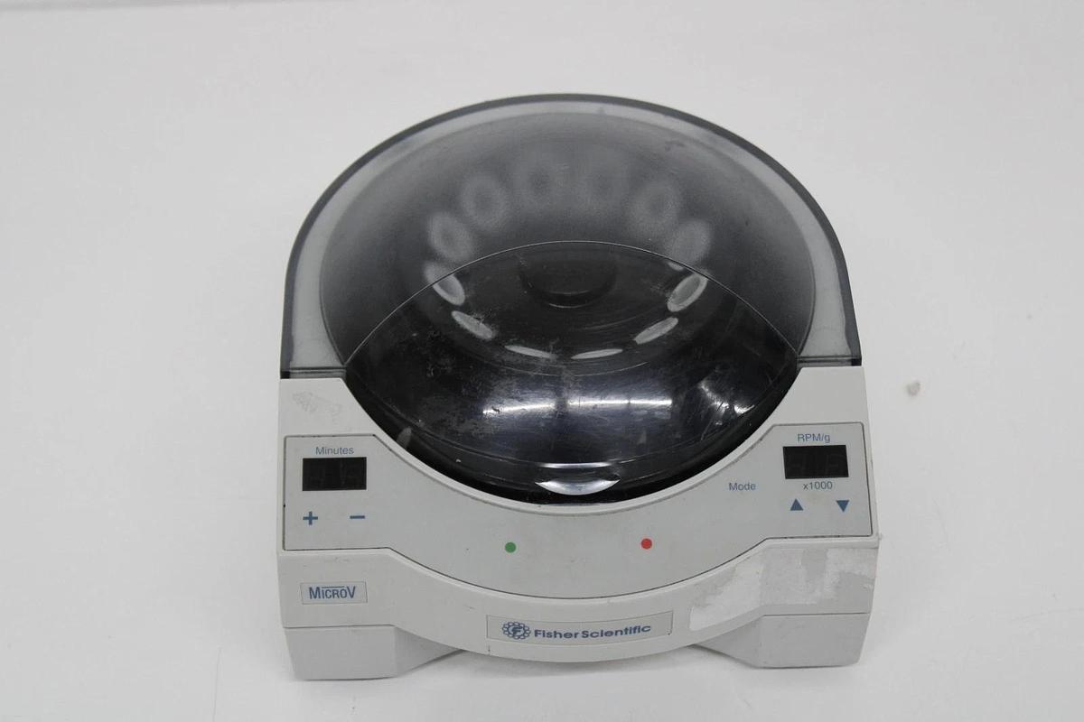 Used Fisher Scientific MicroV Microcentrifuge 7200G w/ Power Supply and Rotor