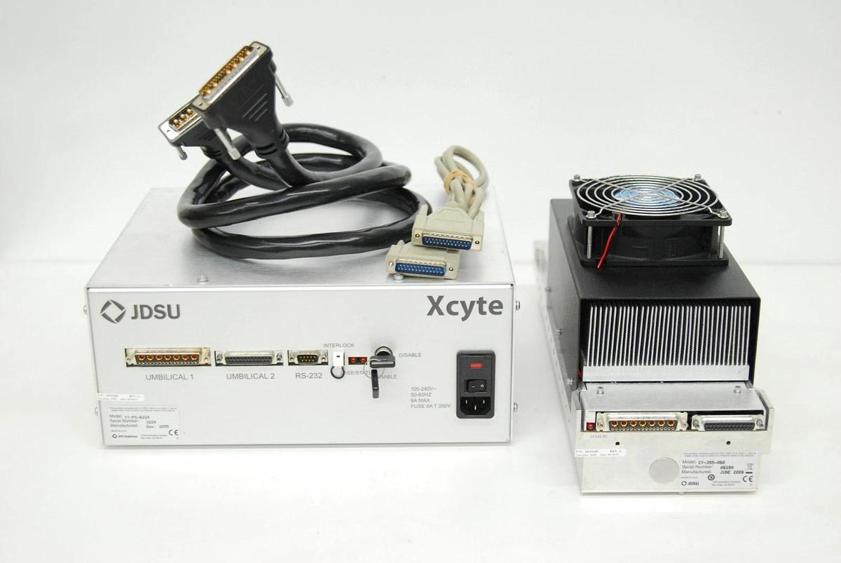 Used JDSU CY-355-060 XCYTE DPSS Quasi-CW Laser W/ CY-PS-6224 Power Supply