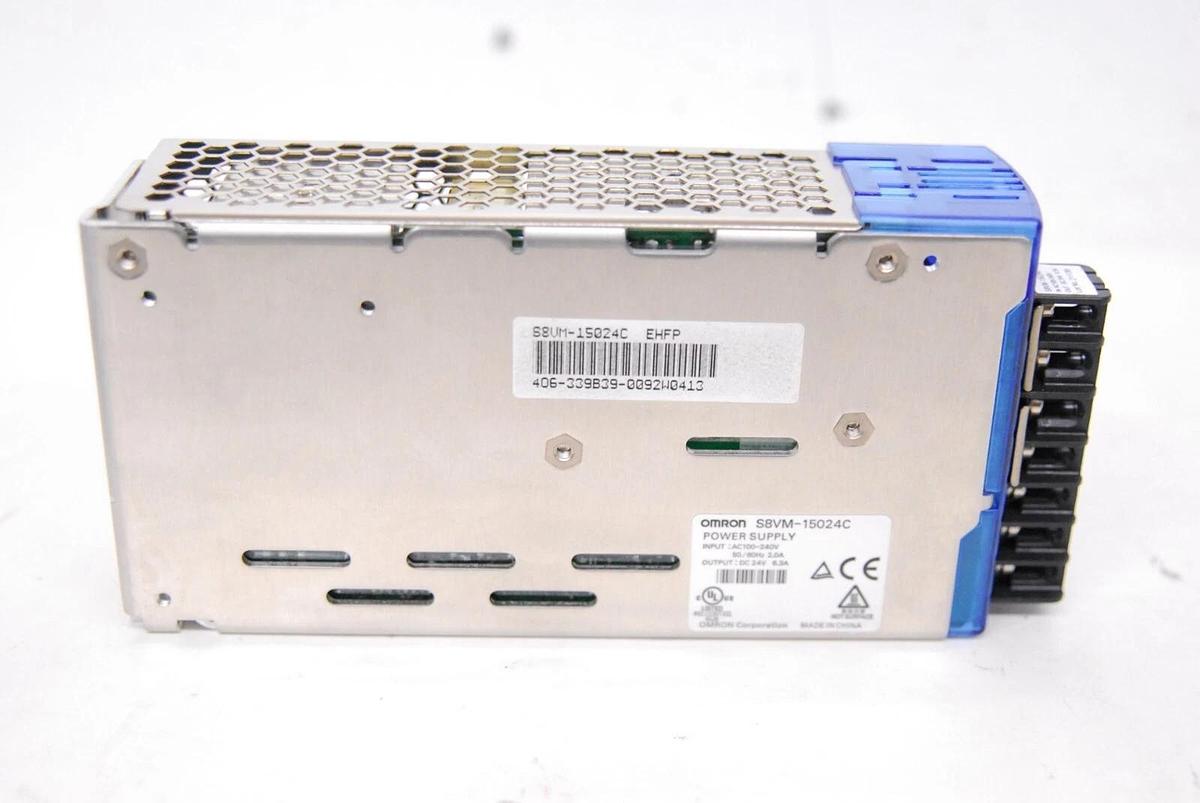Used Omron S8VM-15024C Power Supply 150W 24V 6.5A 100/240V W/ Mounting Bracket