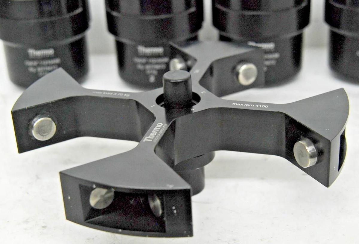 Used Thermo T41 51231105 Centrifuge Rotor 4100RPM 3.70kg W/ 4 Buckets, 4 inserts