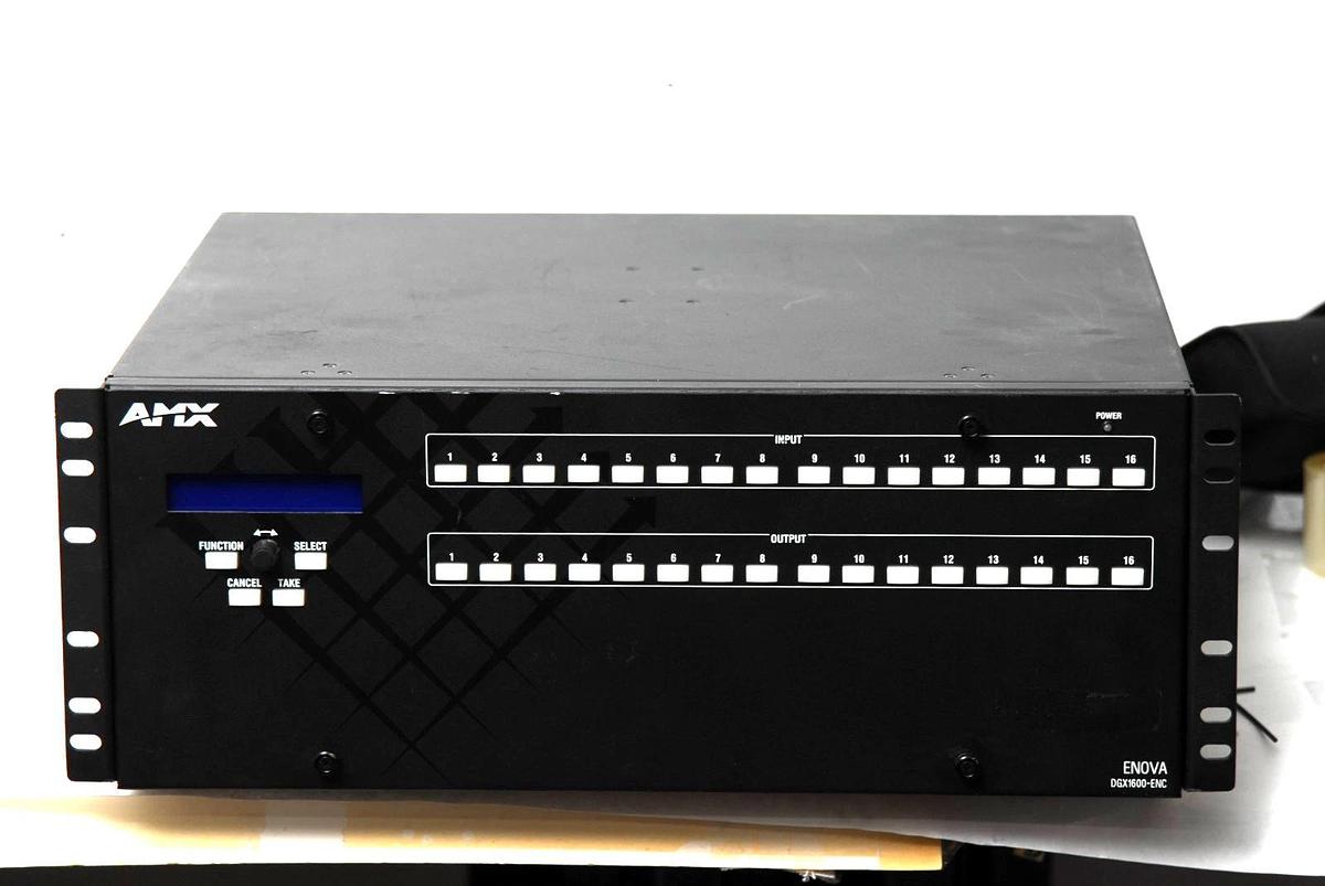 Used AMX Enova DGX1600-ENC Digital Media Switcher With 3 DGX-I-DXL,4 DGX-I-HDMI Cards