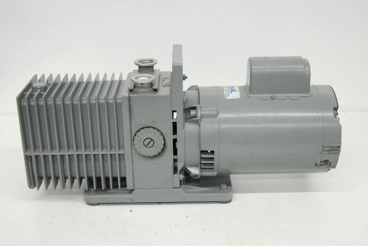 Used Alcatel 2008A Dual-Stage Rotary Vane Vacuum Pump W/ Oil Mist Filter EMF10