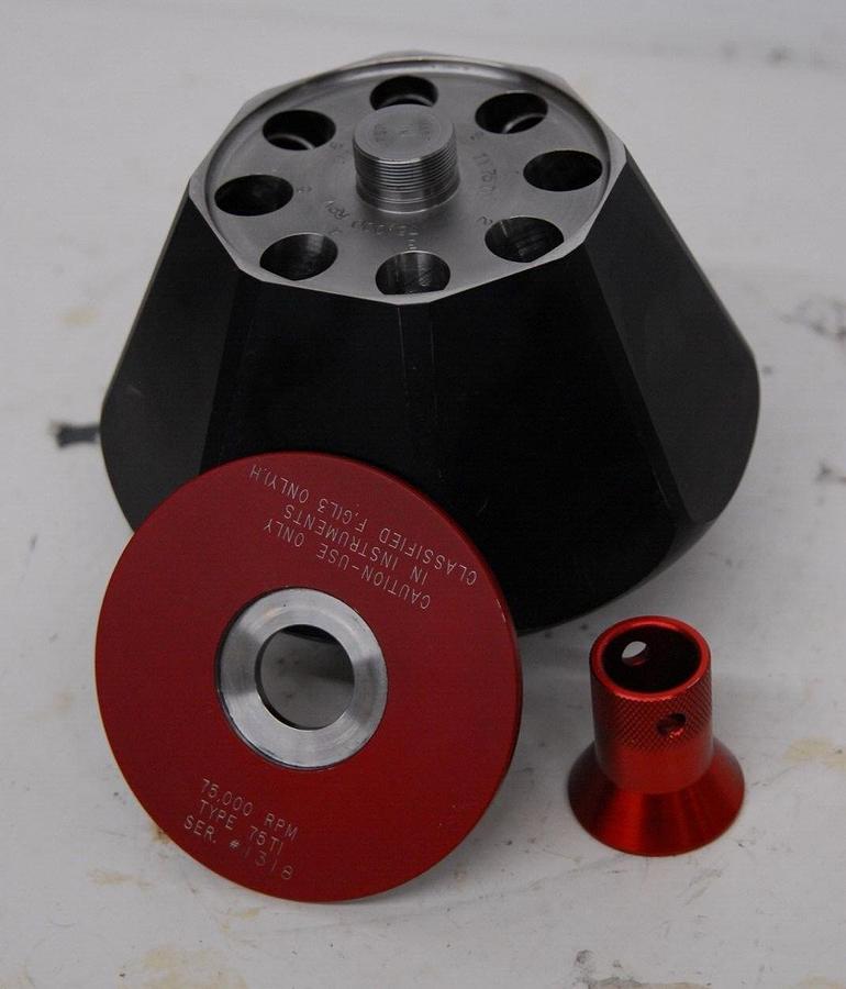 Used Beckman Type 75 Ti 8 Position Fixed Angle 75,000 RPM Titanium Rotor