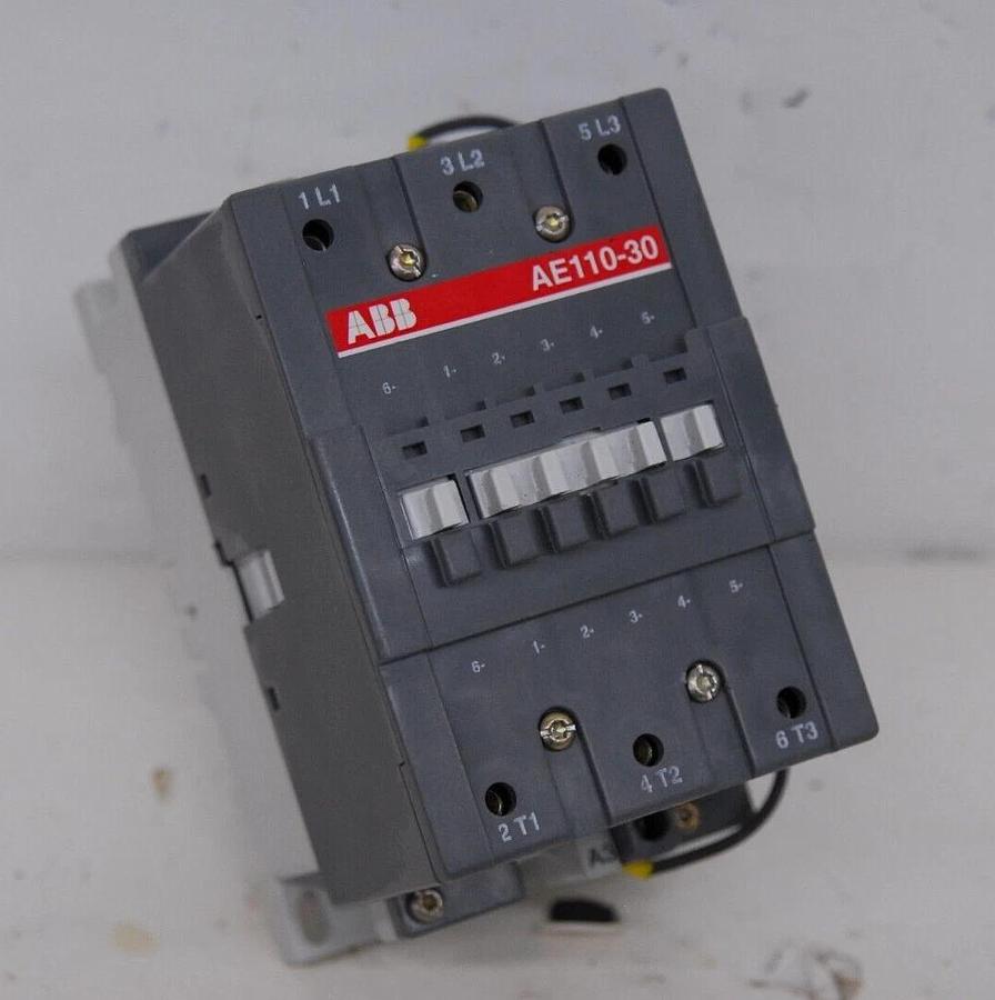 Used ABB AE110-30 Non-Reversing Three Phase Contactor W/ ABB CCL5-01 Auxiliary
