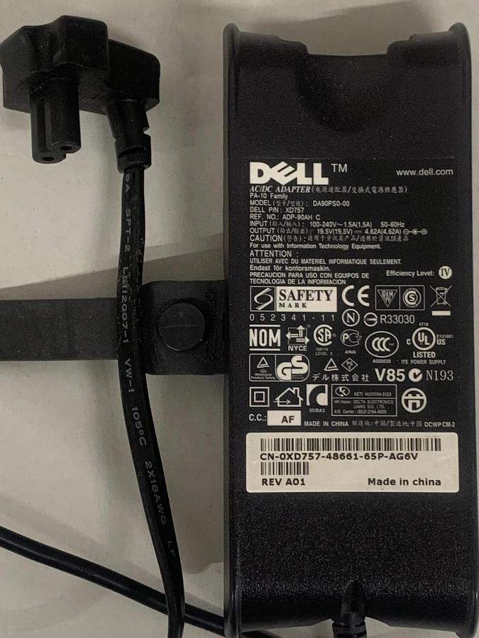 Used Dell  Adapter  DA90PS0-00 120/240 Output 19.5 VDC