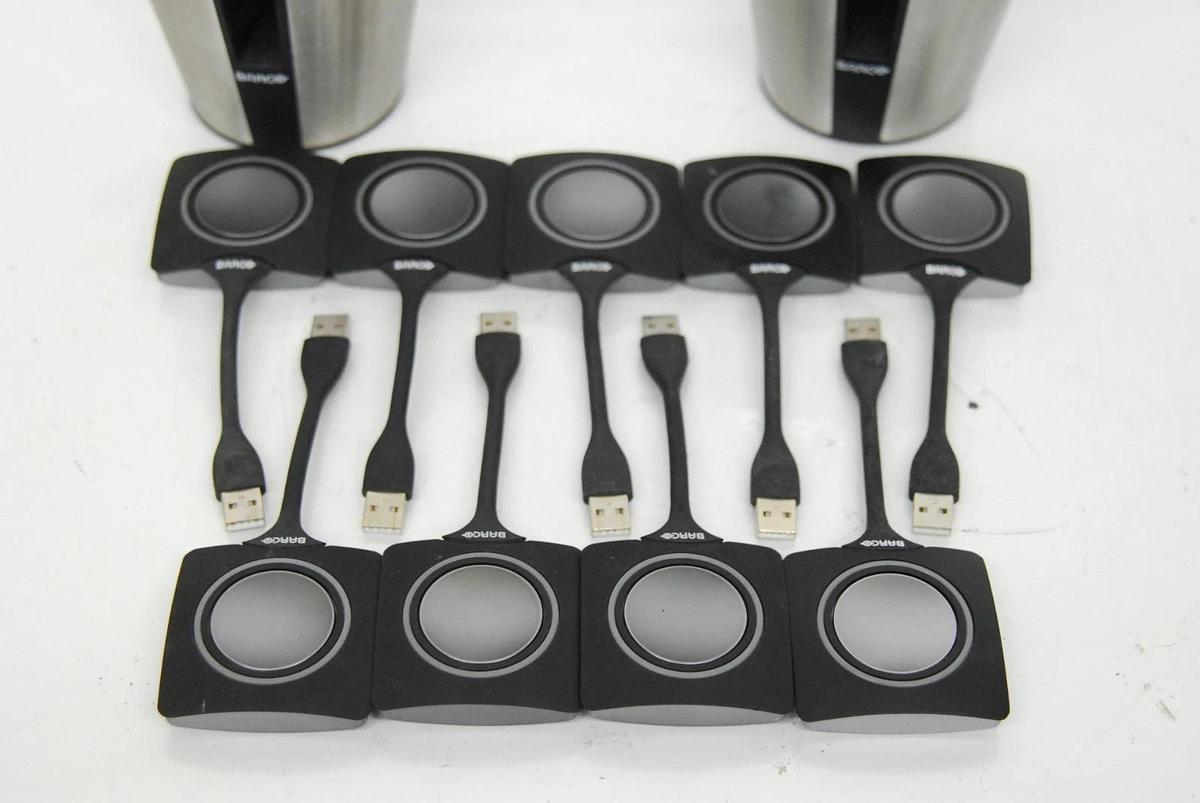 Used Barco ClickShare 2x R9861500D01, 7x R9861006D01 USB Conferencing Buttons - Lot