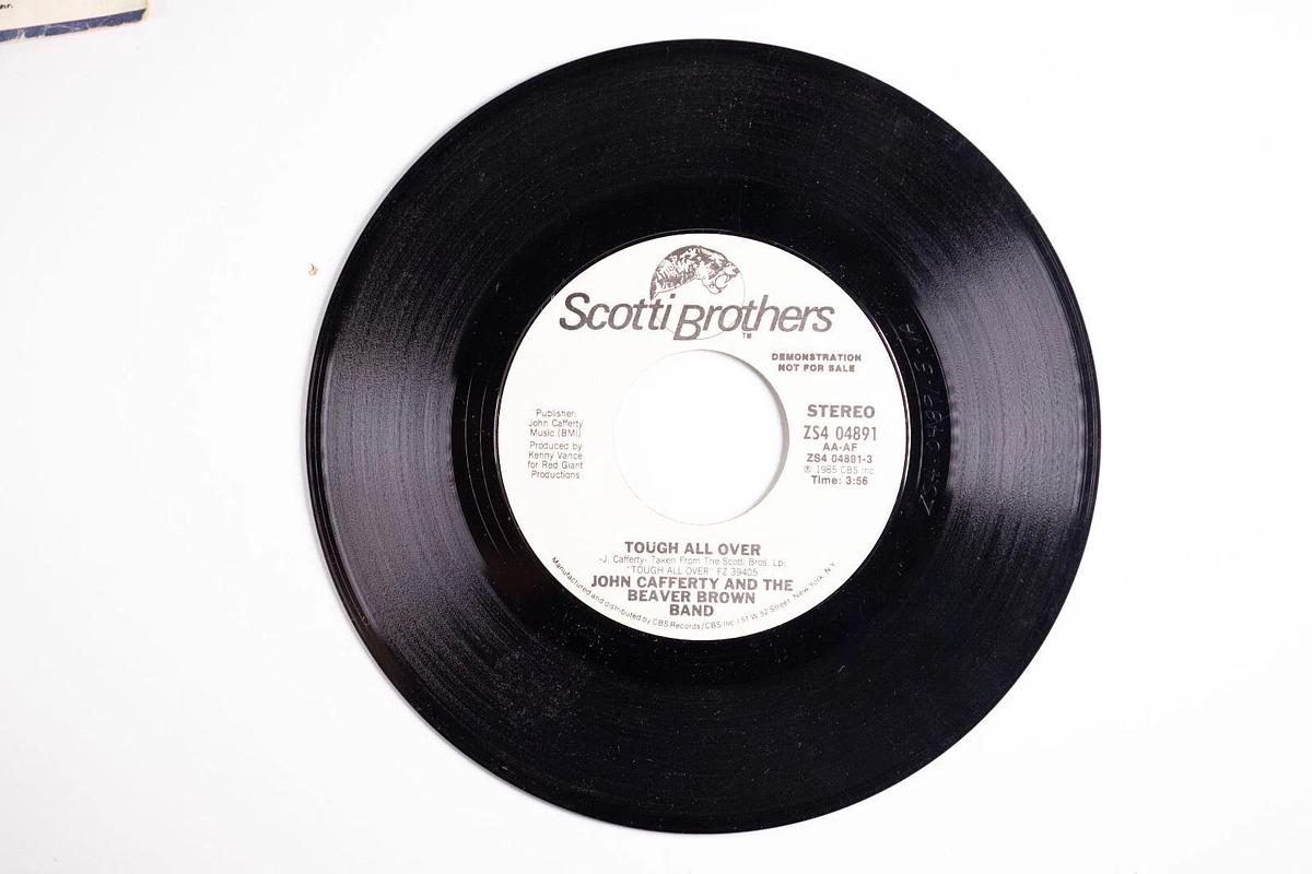 Used John Cafferty And The Beaver Brown Band Tough All Over Demonstration 45 Record