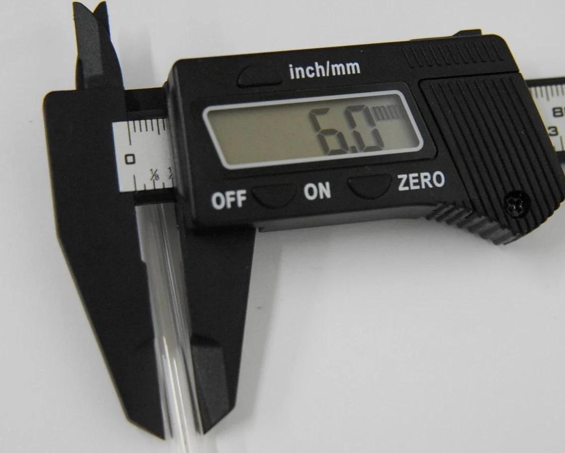 Corning Pyrex Tubing, Borosilicate Glass 6mm OD, 4mm ID, 1mm wall, 48" Long