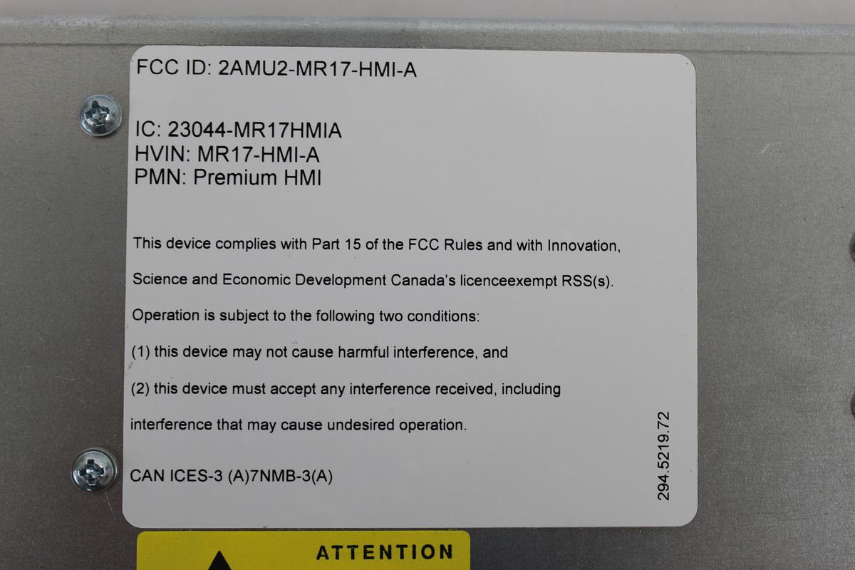 Used B Medical Systems U201 Freezer Premium HMI Interface Unit MR17-HMI-A