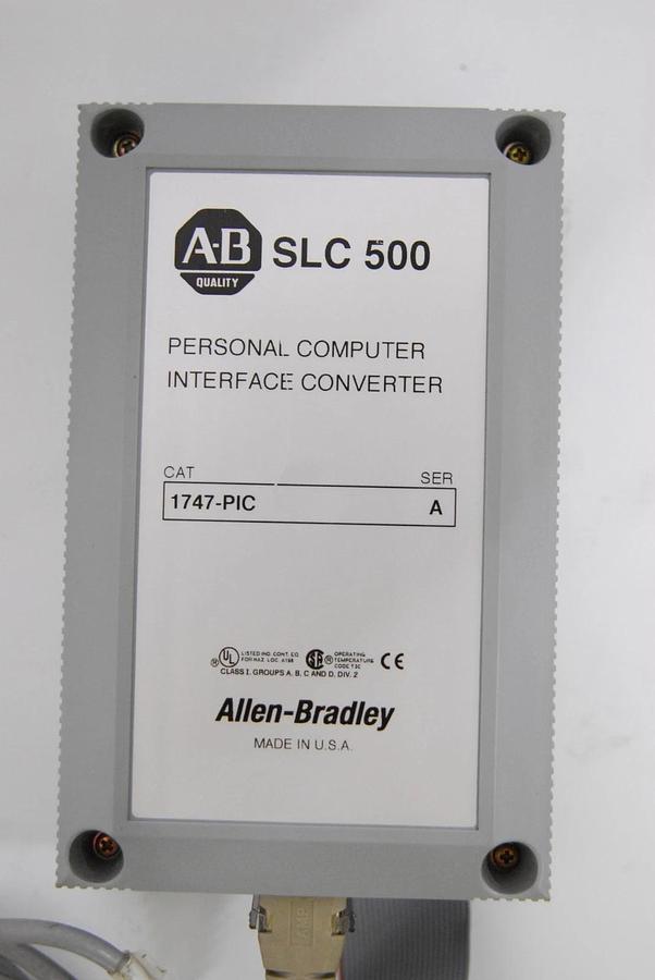 Used Allen-Bradley SLC 500 1747-PIC Personal Computer Interface Converter W/ 1747-C10