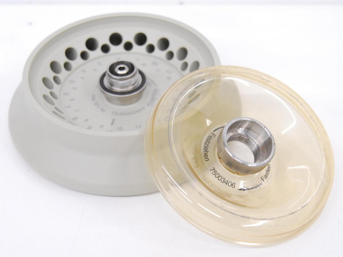 Used Thermo Scientific 75003418 18 x 2.0/0.5mL Dual Row Rotor W/ 75003406 Lid