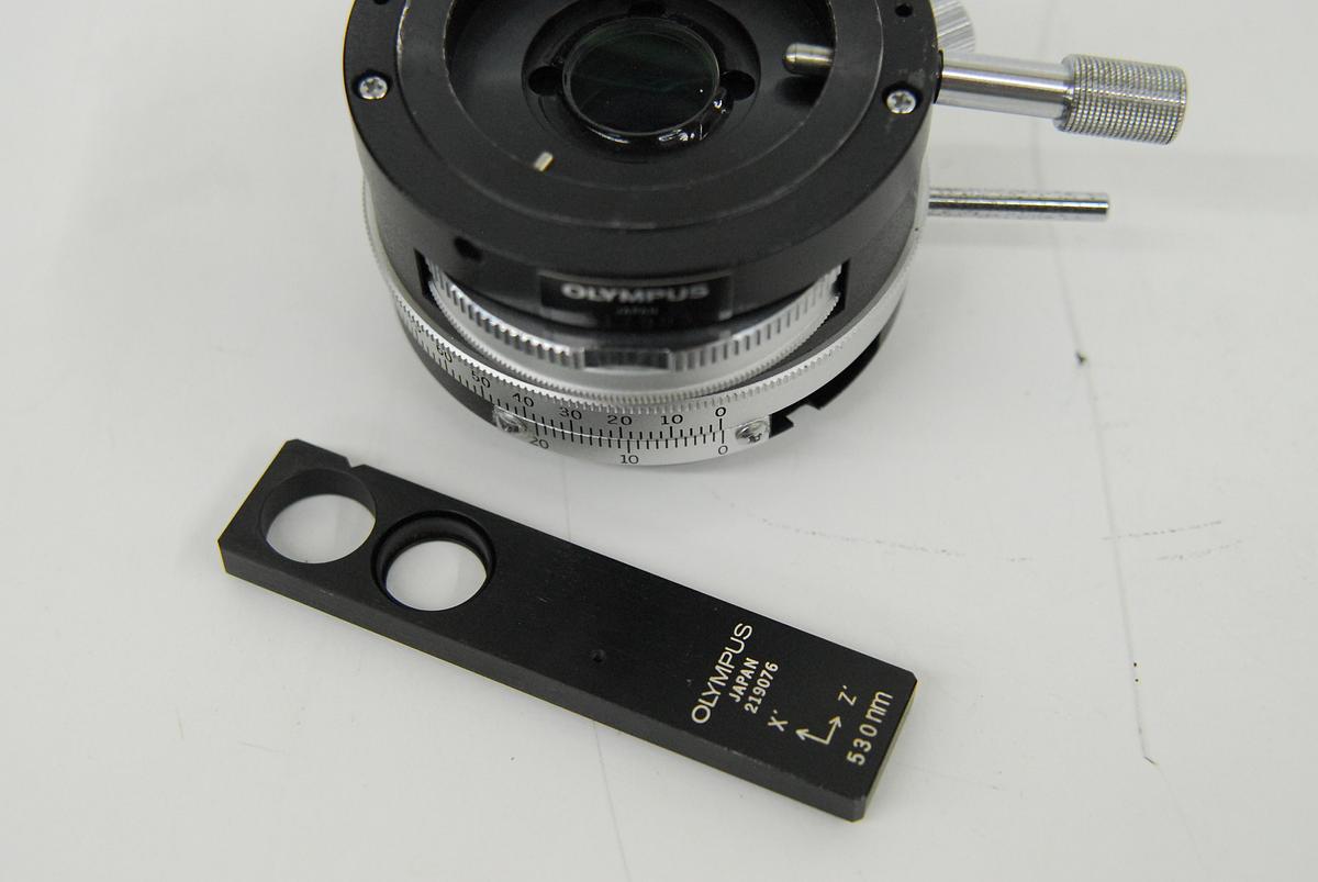 Used Olympus BH2-PA Microscope Polarizing Intermediate Attachment W/ 530nm Wave Plate