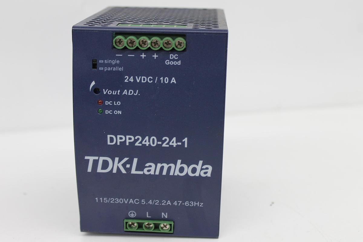 Used TDK-Lambda DPP240-24-1 DIN Rail Power Supply 24VDC 10A 240W AC-DC