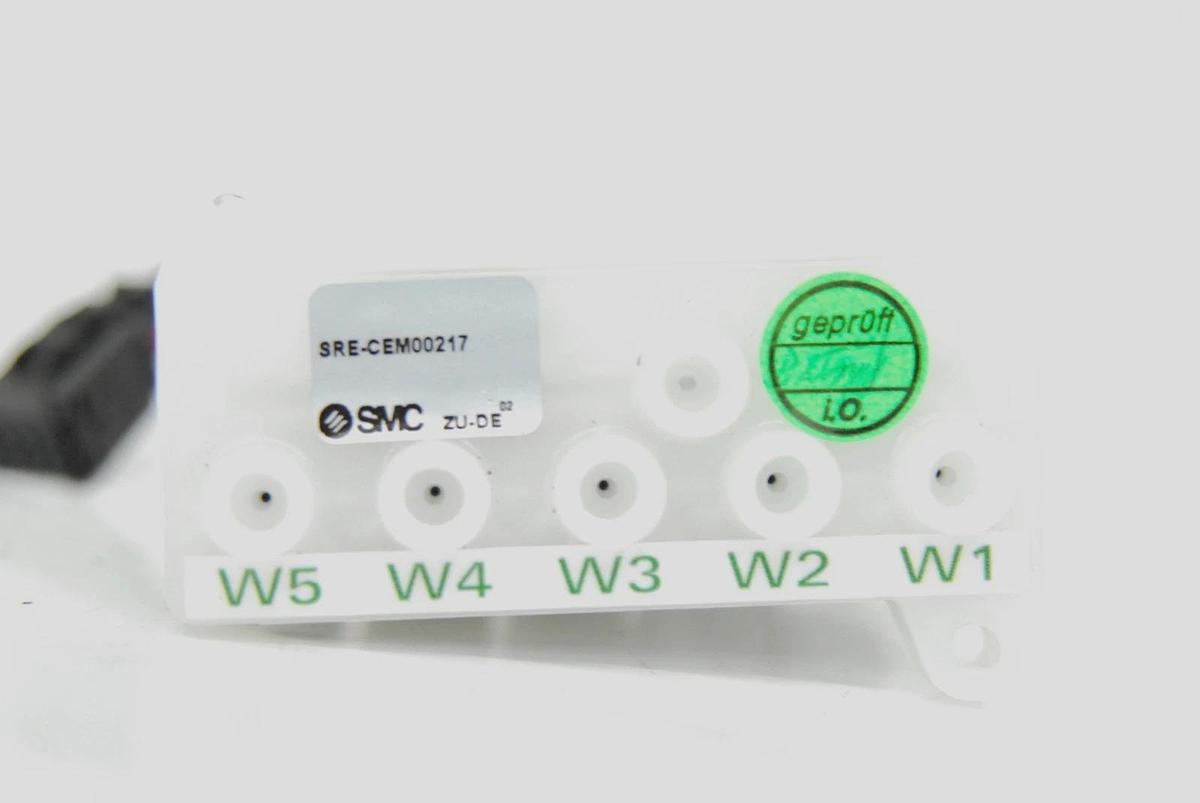 Used SMC LVM10R6-5A-Q 2-Port Solenoid Valve - Lot of 5 on ZU-DE Manifold