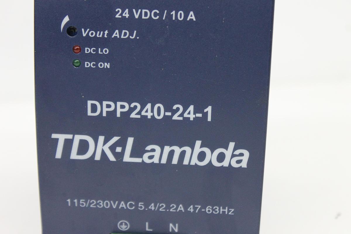 Used TDK-Lambda DPP240-24-1 DIN Rail Power Supply 24VDC 10A 240W AC-DC