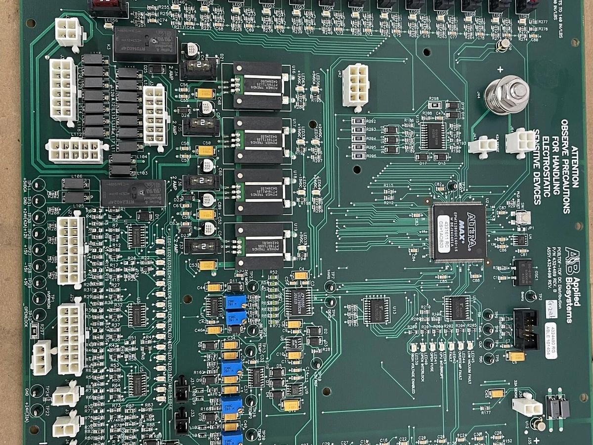 Used Applied Biosystems PCB,TOF - TOF DC Distribution Board P/N: 4324489 Asy: 4324490
