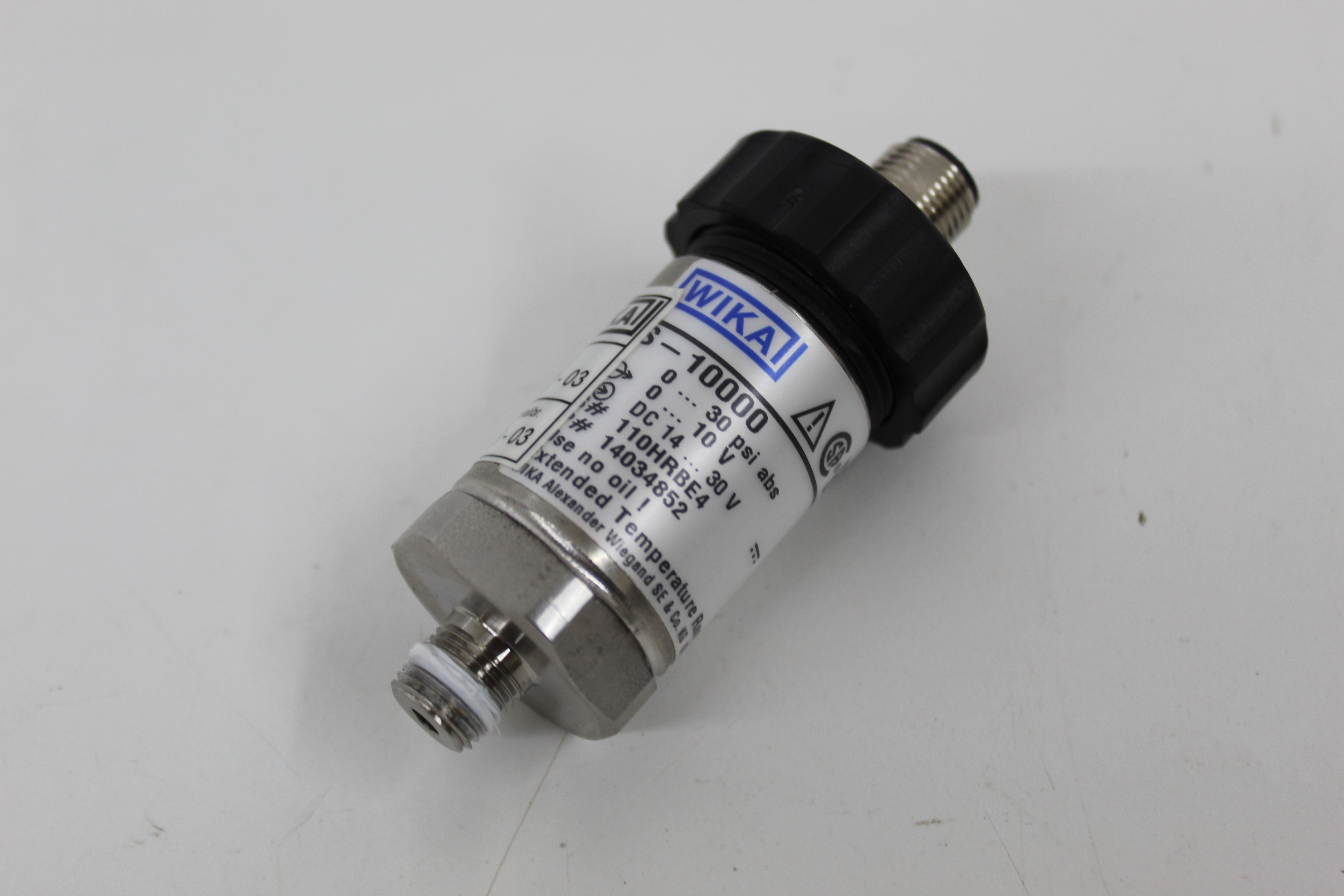 Used WIKA S-10000 14034852 Absolute Pressure Transducer 0-30 PSIA 0-10V