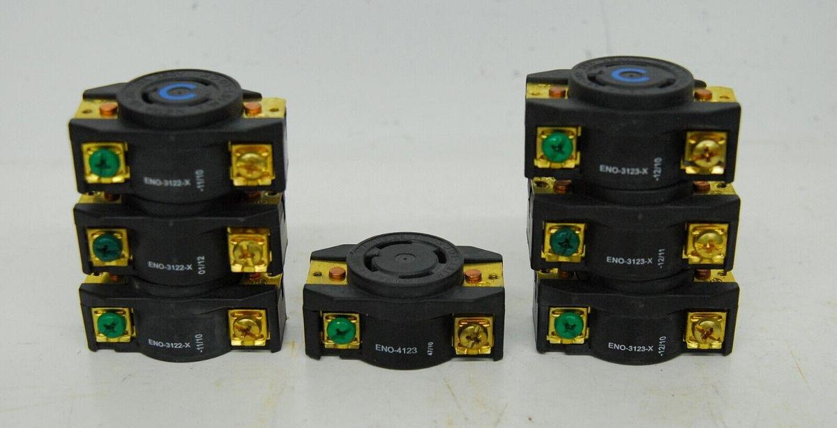 Used Elcom ENO-4123/ENO-3122-X/ENO-3123-X Twist Lock Receptacles - Lot of 7