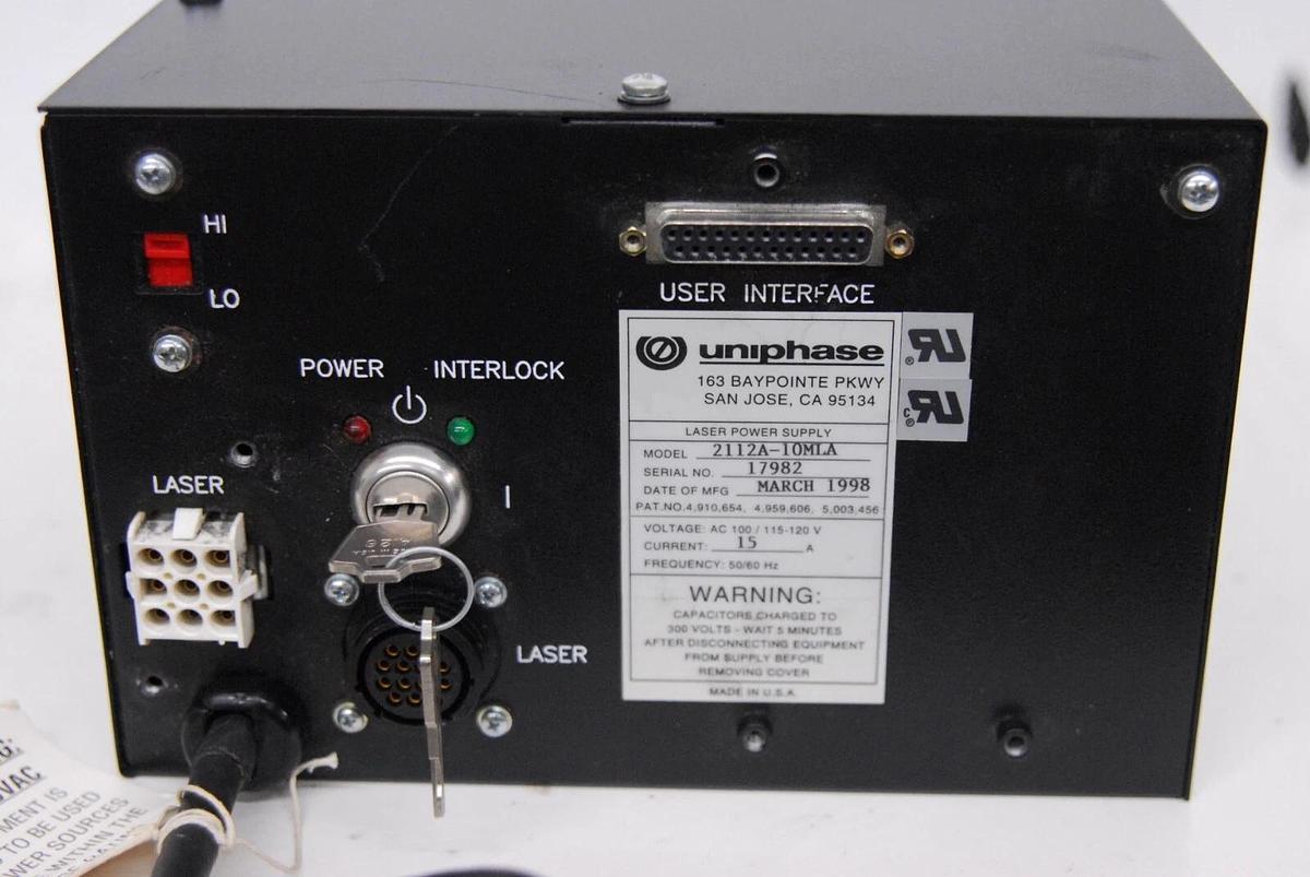 Used Uniphase 2112A-10MLA Laser Power Supply 115V 15A