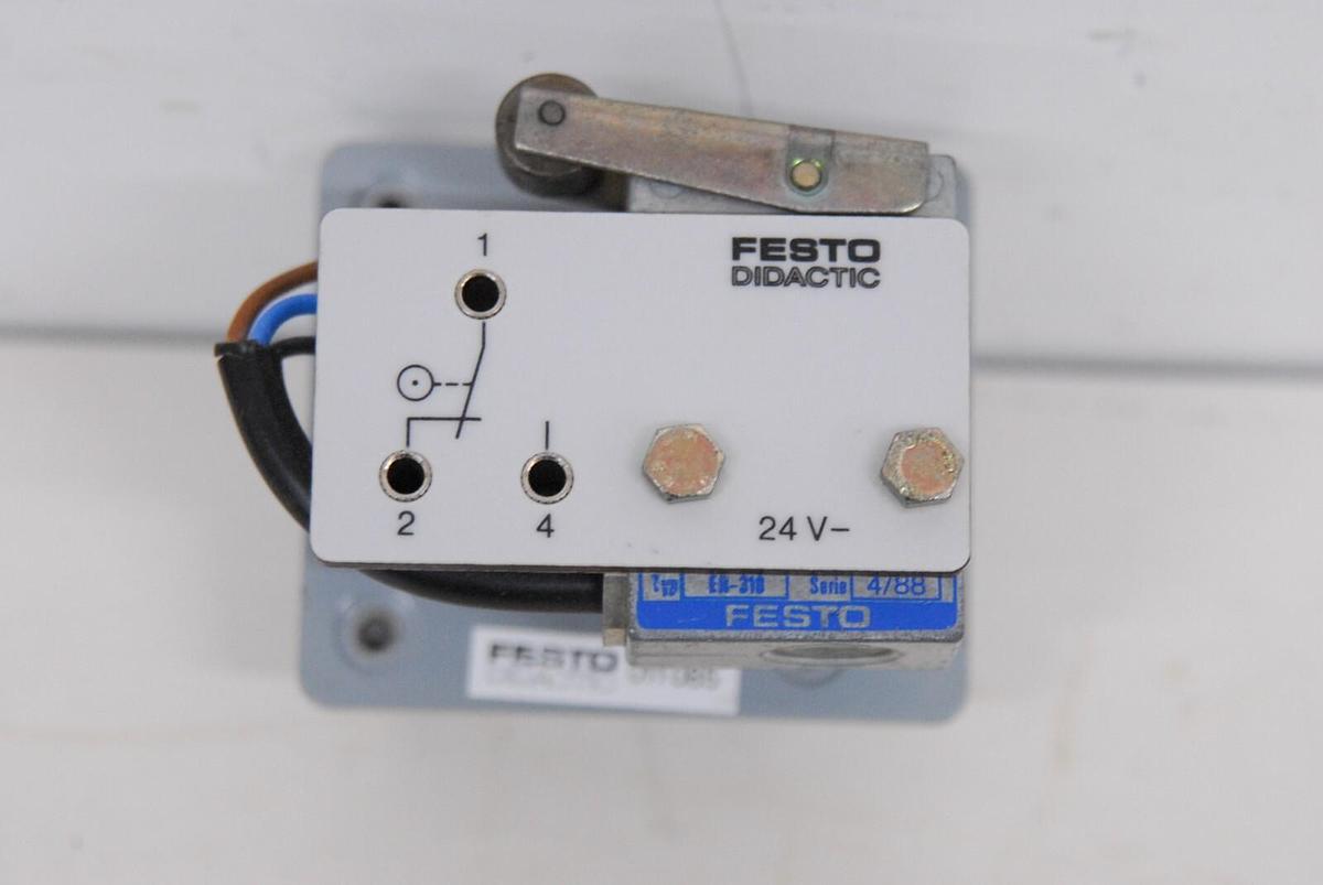 Used Festo ER-318 Limit Switch W/ Roller Lever Actuator, Attached Mounting Hardware