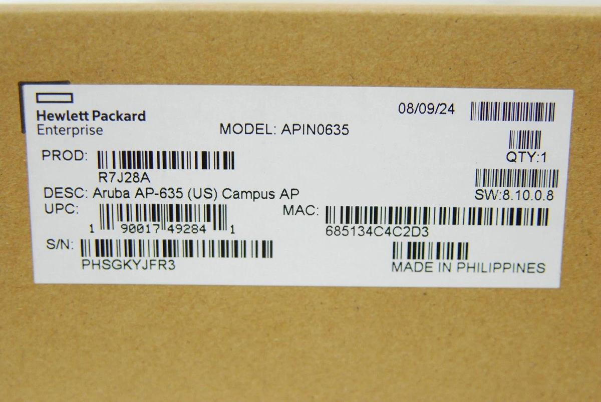 Used HPE R7J28A APIN0635 Aruba AP-635 (US) Wi-Fi 6E Internal Antennas Campus AP - New
