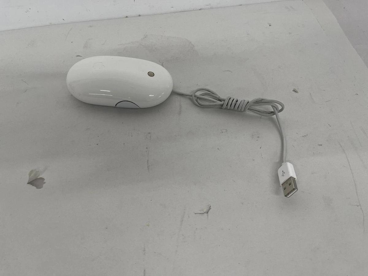 Used Apple A1152 USB Wired Mighty Mouse MB112LL/B - 29" cable - TESTED 885909174003