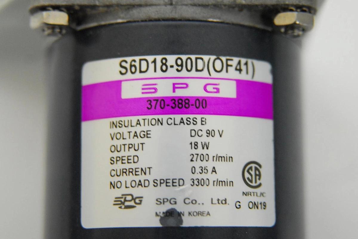 Used SPG S6D18-90D(OF41) 90V 18W (0.024HP) 0.024HP DC Permanent Magnet Motor