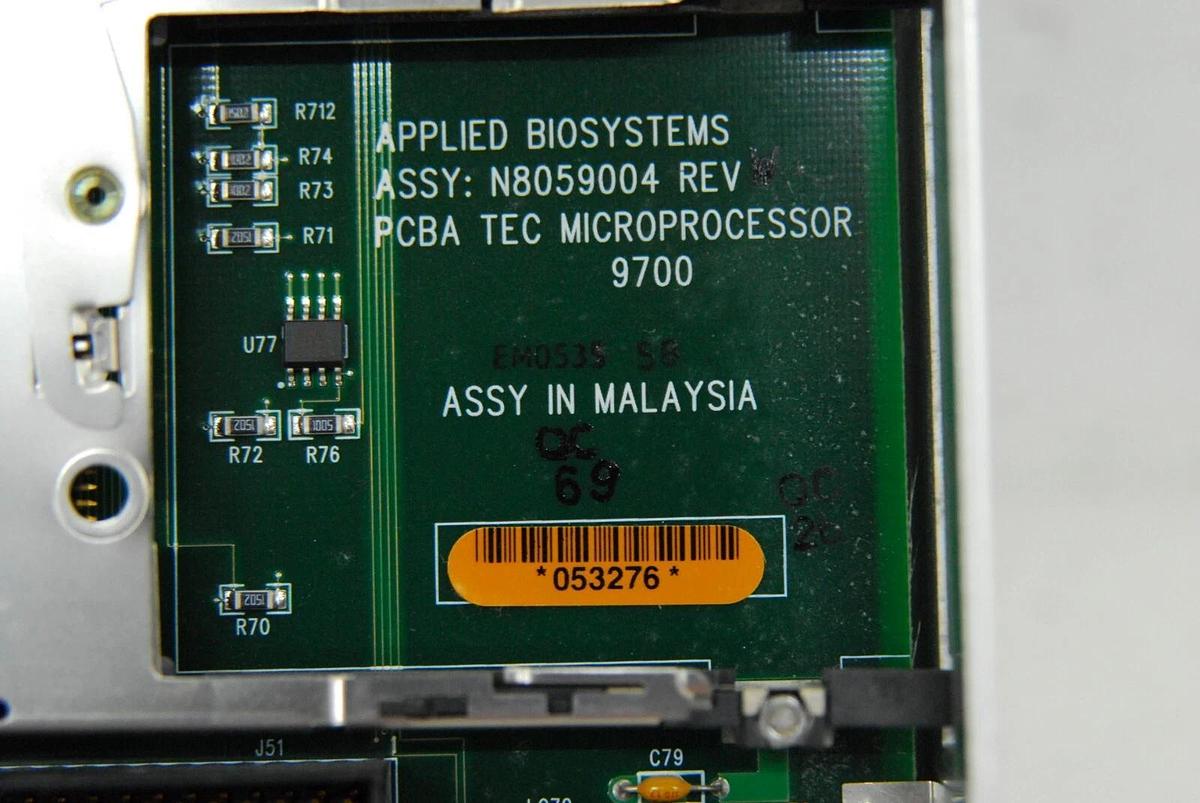 Used Applied Biosystems N8059004 PCBA TEC Microprocessor (GeneAmp 9700 Control Board)