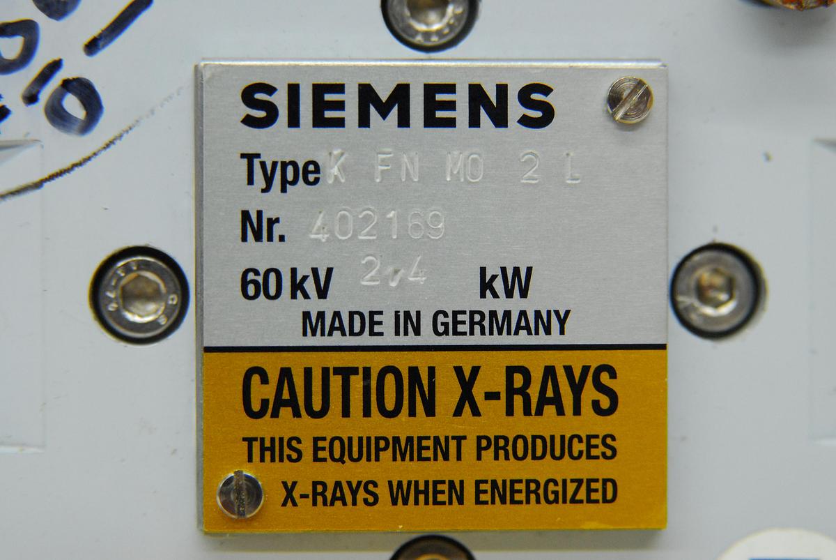Used Siemens KFN-MO-2L, 402169 XDR Ceramic Sealed Tube X-Ray Source: molybdenum