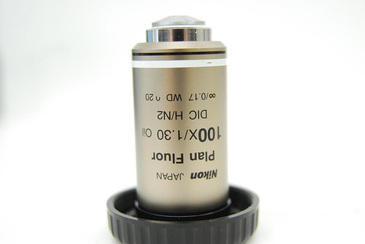 Used Nikon Plan Fluor 100X/1.30 Oil DIC H/N2 ∞/0.17 WD 0.20 Microscope Objective