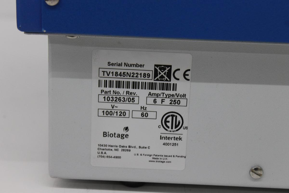 Used Biotage TurboVap 96 Concentration Workstation 103263/05 w/ Power Cord