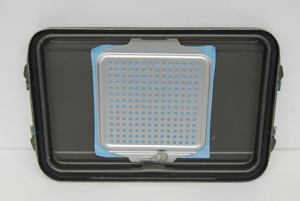 Used V Mueller Genesis Sterilization Box 17"x12"x5" w/ Filter Holders + Basket