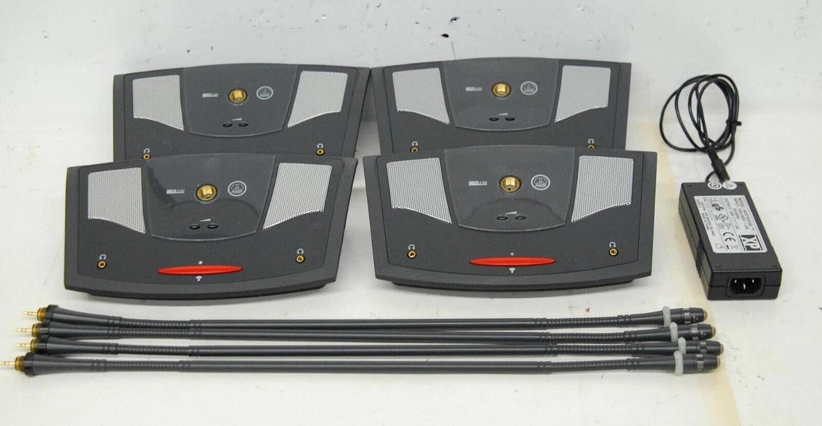 Used AKG CS5 DU Conference Delegate Base Unit W/ Microphone, 1x AC Adapter - Lot of 4
