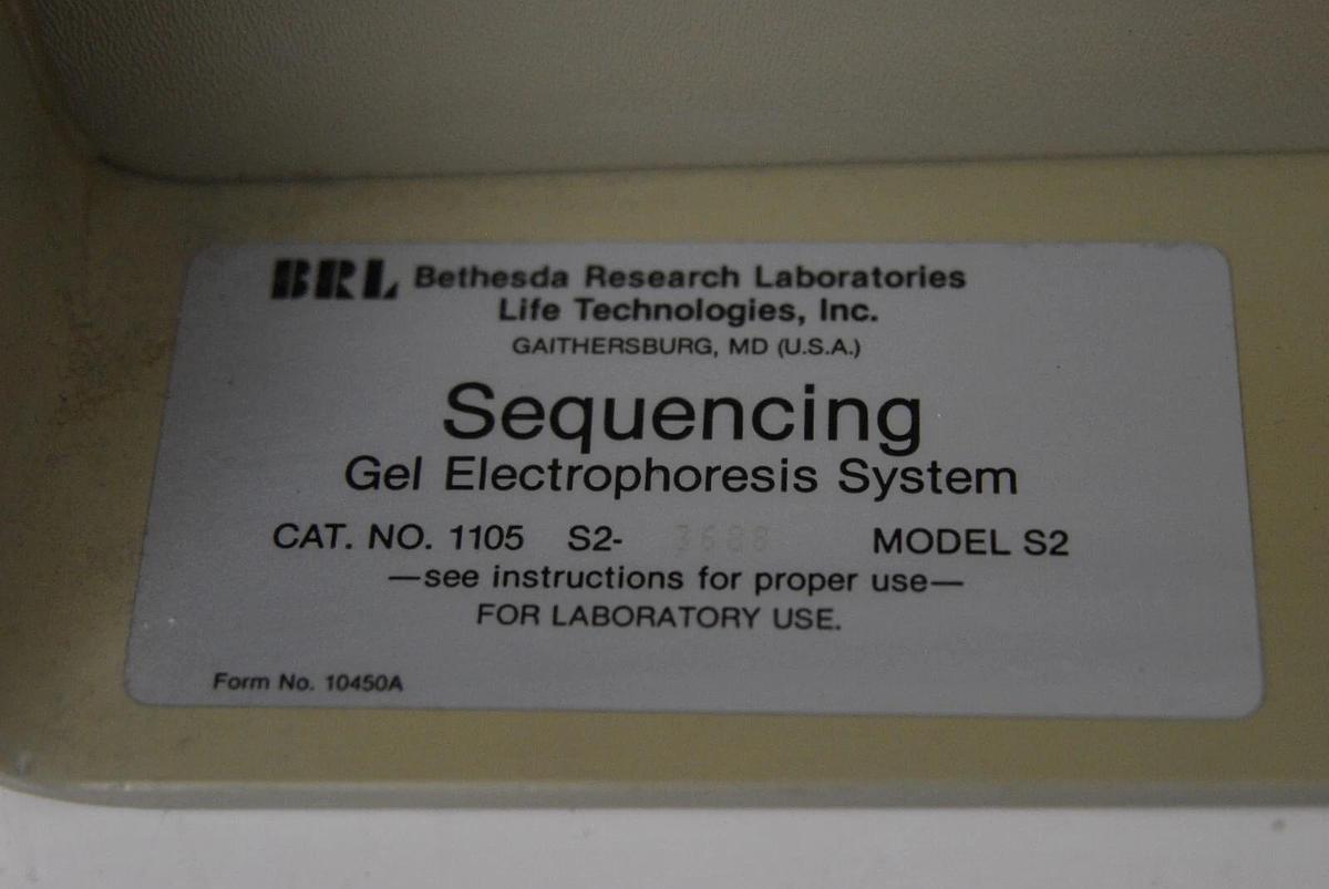 Used BRL Life Technologies Model S2 Sequencing Gel Electrophoresis Apparatus - 1105