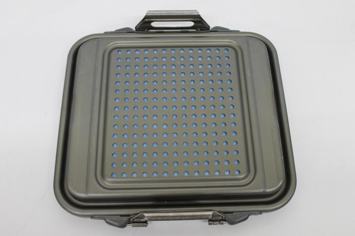 Used V. Mueller Genesis CD1-5B Sterilization Container 12x11x6 W/ Filter Holders, Basket