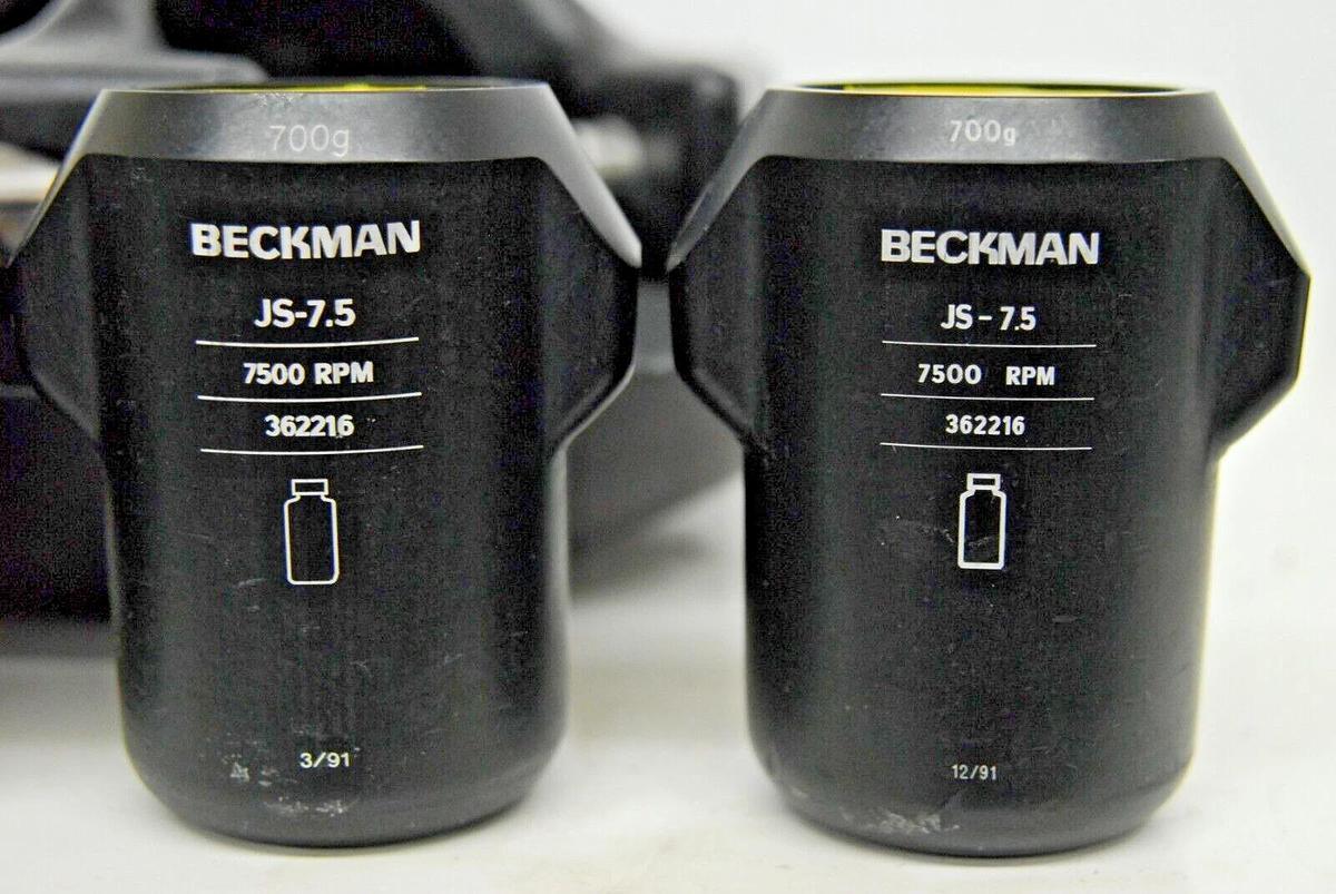 Used Beckman JS-7.5 Swing Bucket Rotor 7500RPM W/ 362216, 362213 Buckets