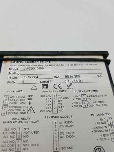 Used LAUREL ELECTRONICS LW20010SG