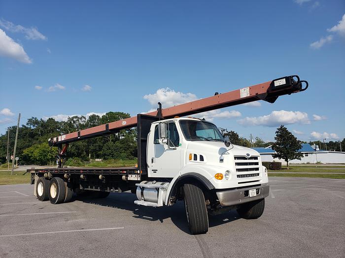 Used HURRICANE READY! 2007 Sterling LT7500 Flatbed Cleasby 41' Roofing Conveyor Truck