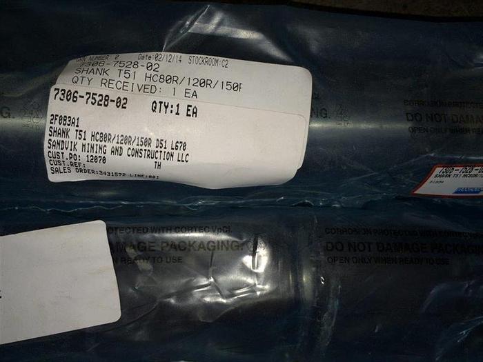 0 Sandvik 7306-7528-02 SHANK T51 HC80R/120R/150R D51 L670