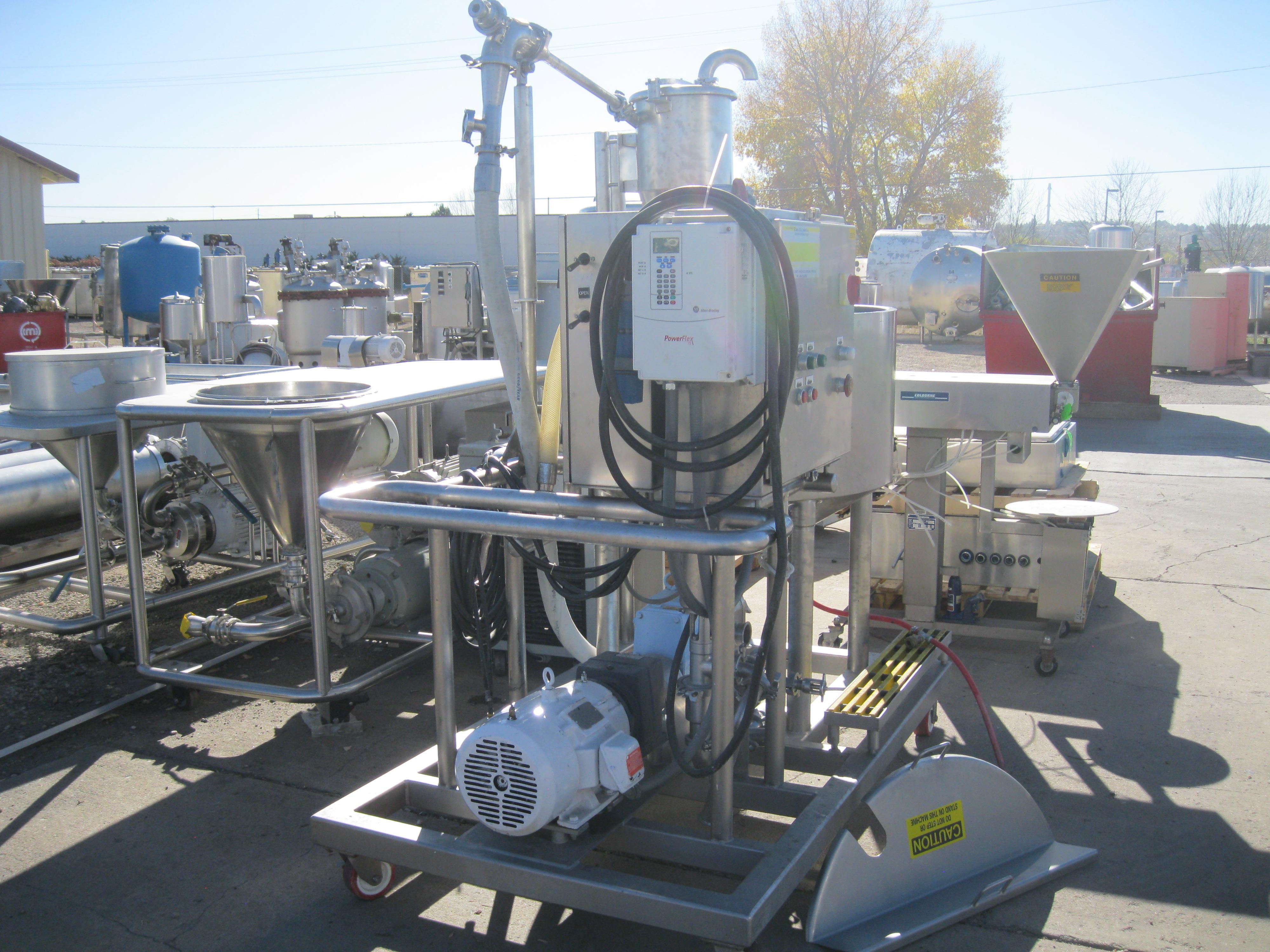 Used 100 GALLON MIXING TANK W/SKID FOR MIXING VISCOUS MATERIAL