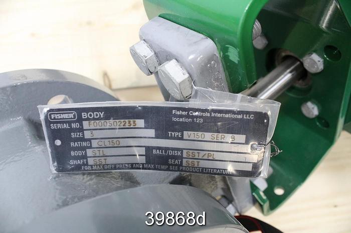 Unused Fisher 3" Vee Ball Valve, Unused #39868