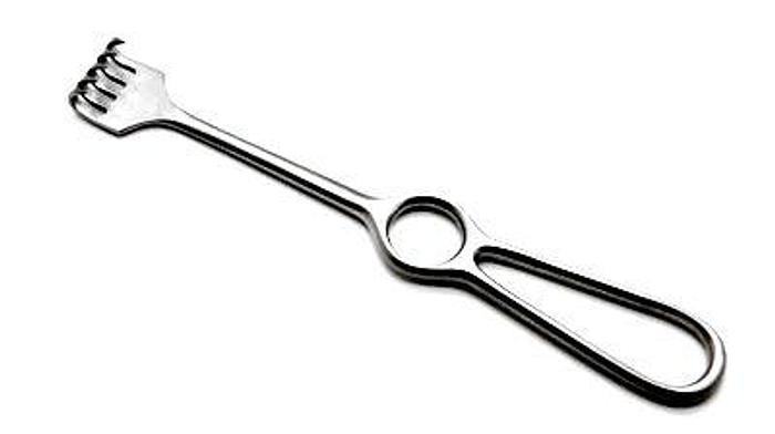 Used Retractor Rake Volkmann 5 Prong Sharp Points 210mm (8in)
