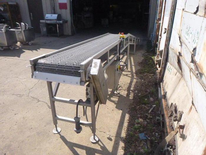 Used Incline Conveyor; Intralox belt, 18"Wx19'6"L